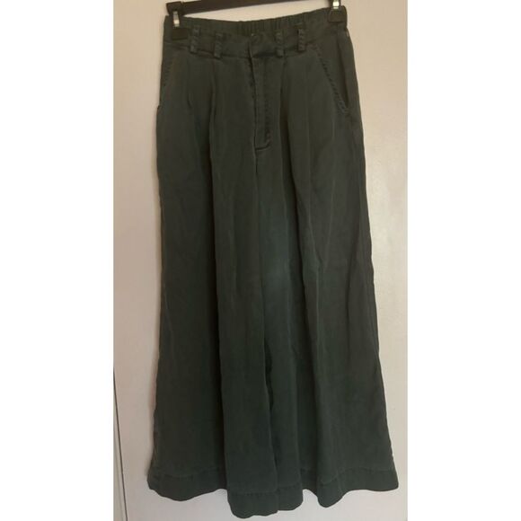 YOUNG FABULOUS & BROKE Cavlin Cropped Wide Leg Jeans in Sage Size XS - Picture 4 of 7